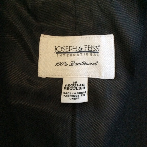 Joseph & Feiss Black Long Pea Coat - Picture 4 of 7
